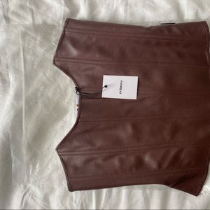 Miaou brown leather corset top. Worn once for picture. Size S.